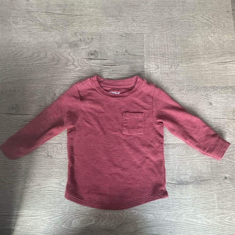 Cat and jack 18 month burgundy thermal pocket tee
